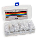 365 Piece Resistor Kit 1/4 Watt in Compartmentalized Cardboard Storage Box - Wide Variety of Values