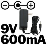 DC 9V 600mA Power Adapter with 3.5mm x 1.35mm Barrel Connector, Center Positive