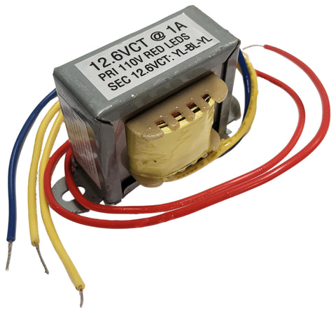 Power Transformer 12.6 VCT, 1A with Wire Leads and Foot Mount