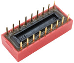 DIP Switch with 9 Switches, 18-Pin, SPST, Red Color, 24.3mm x 9.9mm x 5.3mm