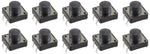 10 Pack Tact Momentary Switch, 12mm Square, 0.05A 12V, Button Height 1.5mm