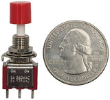 SPDT Alternate Action Pushbutton Switch, On-On, Solder Lug Termination