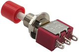 SPDT Alternate Action Pushbutton Switch, On-On, Solder Lug Termination