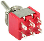 Mini DPDT Toggle Switch ON-ON with 6-Pin Solder Lug Termination, 6A @ 125V AC (0.51" x 0.5" x 1.15")