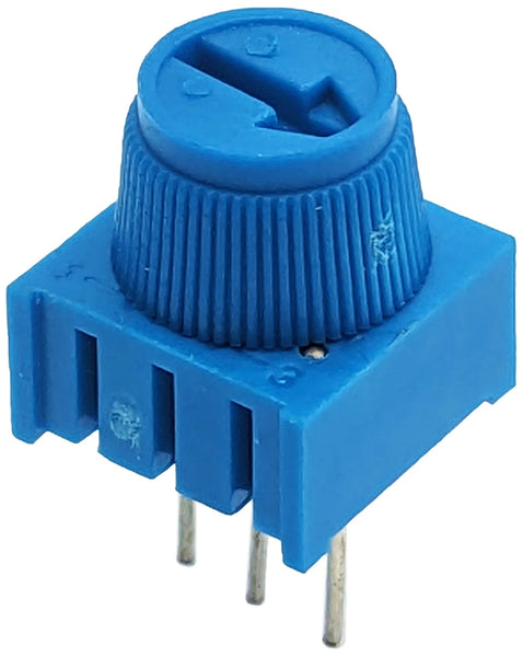 100K Ohm Cermet Potentiometer, Single Turn with Knob, 0.1