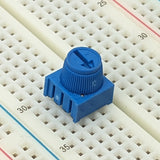 1M Ohm Cermet Potentiometer, Single Turn with Knob, 0.1" Pin Spacing for Breadboards