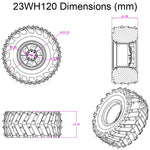 Dagu 120mm Spiked Rubber Wheel for RC / Robotics, 60mm Width, 4mm Axle (RS003CS)
