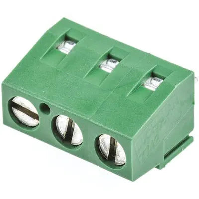 3 Positions Fixed Terminal Blocks 5.08mm, PCB Mount, Green Color