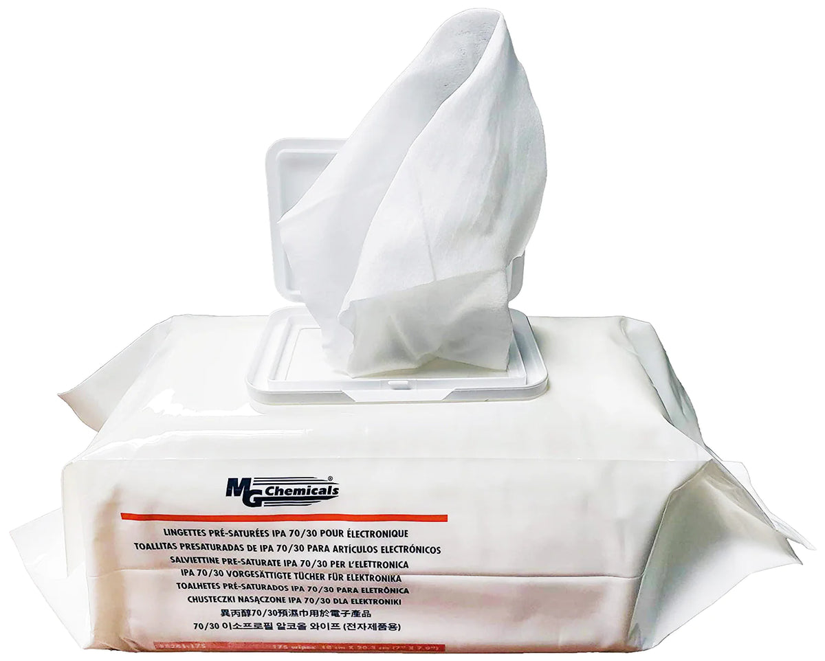 MG Chemicals IPA 70/30 Presaturated Wipes for Electronics 140 Wipes
