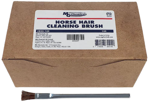 MG Chemicals Box of 144 Horse Hair Cleaning Brushes, 6" Tin Handle, 3/4" Trim Length, 1/4" Length x 3/8" Width Brush Face (855-144)