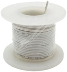 Solid 24 Gauge Hook Up Wire, 25 Foot Spool - White Color PVC Insulation