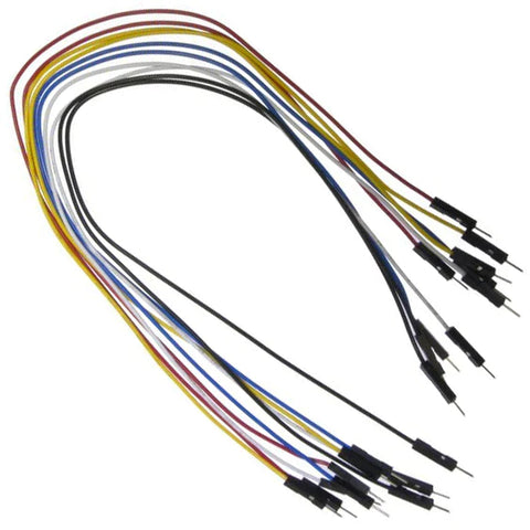 10 Piece Set of 12" Male to Male Jumper Wires (5 Colors)