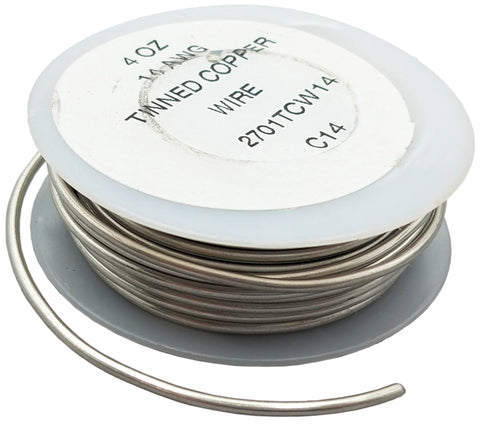 14 Gauge Copper Wire with Silver-Colored Tin Coating, 4 Ounce Spool
