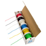 22 Gauge Hook Up Wire Kit - Solid Wire, Tinned Copper - Includes 6 Different Color 25 Foot Spools