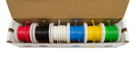 22 Gauge Hook Up Wire Kit - Solid Wire, Tinned Copper - Includes 6 Different Color 25 Foot Spools