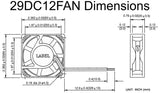 Small 12V DC Brushless Fan 60 x 60 x 20mm, 2 Wire, 31.21 CFM, Ball Bearing (DFD0612L)
