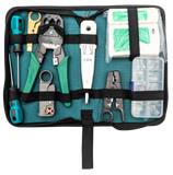 7-in-1 Network Tool Kit with RJ45 Ethernet Crimping Tool, Punch Down Tool, Punch Down Stand, Cable Tester, RJ45 Connectors, RJ45 Boots, and Wire Strippers - Carrying Case Included