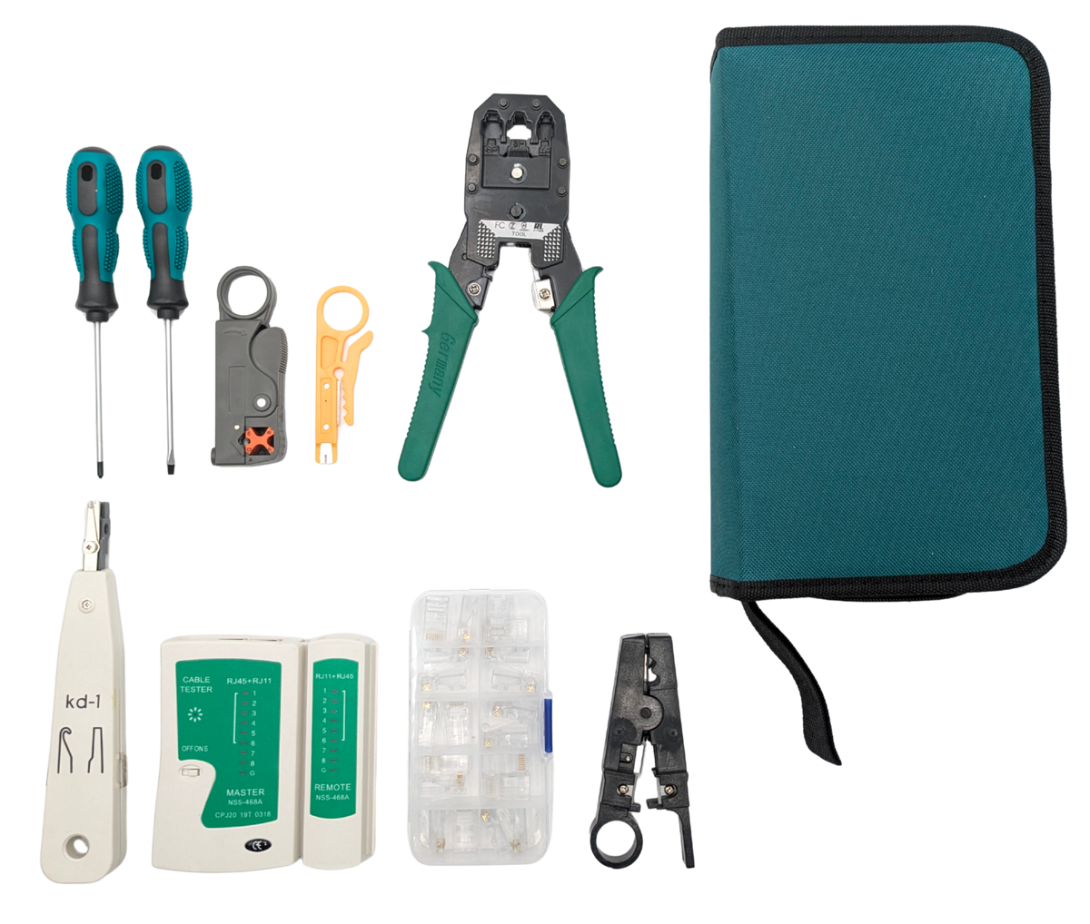 7-in-1 Network Tool Kit with RJ45 Ethernet Crimping Tool, Punch Down T ...