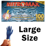 SIZE LARGE NitroMax Powder-Free Nitrile Gloves – 5 Mil, Box of 100