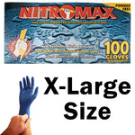 SIZE X-LARGE NitroMax Powder-Free Nitrile Gloves – 5 Mil, Box of 100