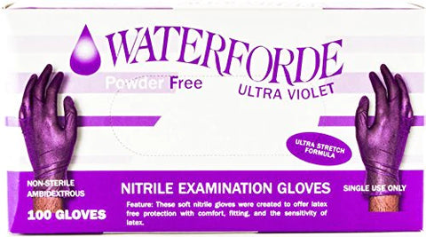 Waterforde Powder-Free Nitrile Exam Gloves – 4 Mil Box of 100 (Medium)