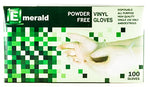 Emerald Shannon Powder-Free Vinyl Gloves – 4 Mil - Box of 100 (Medium)