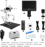 Andonstar AD246S-M HDMI Digital Microscope 2000x for Adults, 3 Lens 2160P UHD Video Record, 7 Inch LCD Soldering Microscope for Electronics Repair, Error Coins, Pro Boom Arm Stand, Windows Compatible