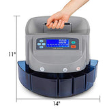 Electronic USD Coin Sorter and Counter with LCD Display, Sorts 270 Coins Per Minute into Coin Wrappers or Bins, Coin Wrapper Tubes Included