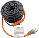 60 Foot Pipe Heating Cable, Turns On and Off Automatically using Built-in Thermostat, Protects Pipes from Freezing, 120V, 420W