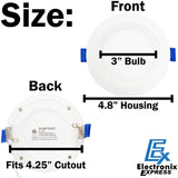 12 Pack 4.8" LED Dimmable Recessed LED Lights Retrofit Kit w/ 5 Selectable Color Temperatures (2700K to 5000K), CRI90, 1050lm, 12W (100W Equivalent), Baffle Trim, Downlight, J-Box Included
