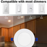 12 Pack 4.8" LED Dimmable Recessed LED Lights Retrofit Kit w/ 5 Selectable Color Temperatures (2700K to 5000K), CRI90, 1050lm, 12W (100W Equivalent), Baffle Trim, Downlight, J-Box Included