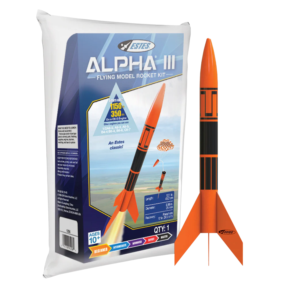 Estes 1256 Alpha III Model Rocket Kit, Beginner Rocket Kit – Electronix ...