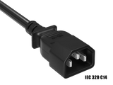 Heavy-Duty Power Extension Cord 18 AWG 10A/250V, 6 Feet Length, IEC-320 C13 to C14