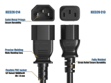 Heavy-Duty Power Extension Cord 18 AWG 10A/250V, 6 Feet Length, IEC-320 C13 to C14
