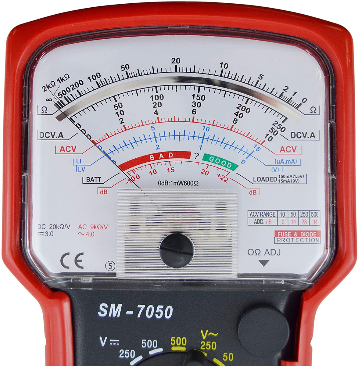 Multimeter General Analog Multimeter, 20-range AC / DC General Purpose with 7 Functions ...