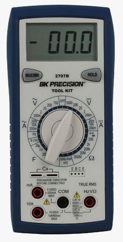 BK Precision Manual Ranging True RMS Tool Kit Digital Multimeter - Model 2707B