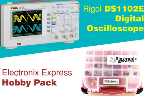 Rigol Oscilloscope Model DS1102E (100MHz, 2 Channel) with FREE Electronix Express Hobby Pack