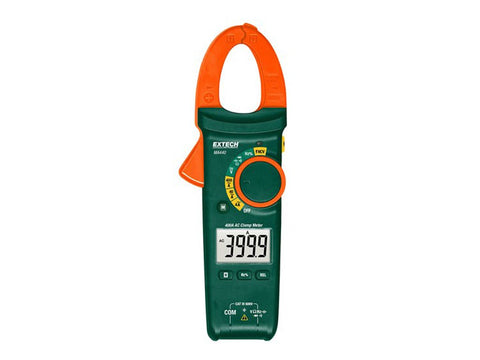 Extech MA440 Clamp Meter with Non-Contact Voltage Detector; 400A AC; 1.2" Jaw Size; Fits up to 500MCM; Relative Mode for Capacitance, Data Hold, Auto Power Off and Low Battery Indicator