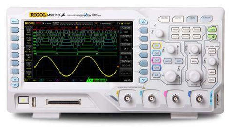 Rigol DS1104Z 100 MHz Digital Oscilloscope (4ch) w/ Logic Analyzer (16bit) and 25MHz Function Arbitrary Generator