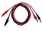 BK Precision Test Lead Set, 4mm Banana Plug to Alligator Clip, 5A, 1Meter (One Red, One Black Lead)