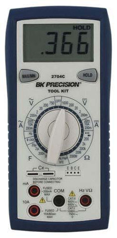 BK Precision Manual Ranging Tool Kit DMM with Transistor Test Model 2704C