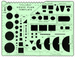 Timely ¼" Scale House Plan Template, Size 5¼" x 6¾"