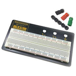 Premium Solderless Breadboard, 830 Tie Points and 3 Binding Posts, and includes a 70 Piece Jumper Set
