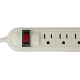 6 Outlet Surge Protector Power Strip, 6ft, 125VAC / 15A, UL Listed