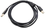 6-Feet USB 2.0 A Male to B Male 28/24AWG Cable, Black