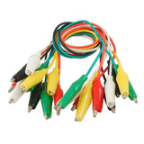 10 Piece Set of Alligator Test Leads, 20" Long, 5 Colors (Red, Black, Yellow, White, Green)