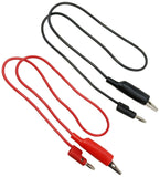 24 Inch Banana to Large Alligator Clip Test Lead Set, Includes 1 Red and 1 Black