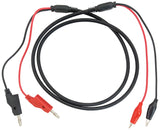 Banana Plugs to Alligator Clips Test Lead Coax Cable, Red and Black, 36" Length
