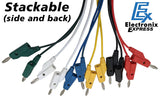 6 Piece Set Banana to Banana Test Leads, 36" Long Each, Stackable, Colors: Red, Black, White, Blue, Green, and Yellow
