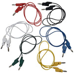 6 Piece Set Banana to Banana Test Leads, 36" Long Each, Stackable, Colors: Red, Black, White, Blue, Green, and Yellow